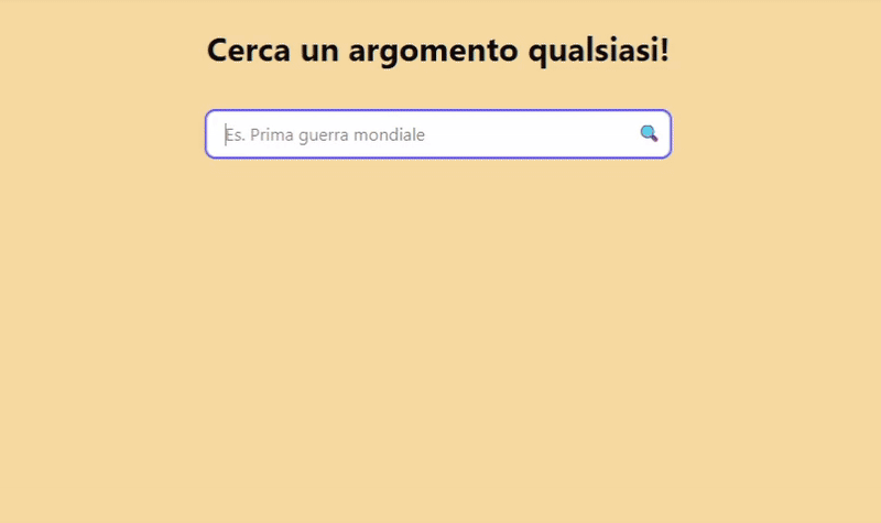 Demo rapida: cerca un argomento e rispondi al quiz
